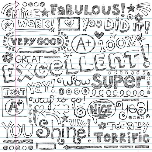 21863067-Super-Excellent-Student-Praise-Words-of-Encouragement-Stock-Vector
