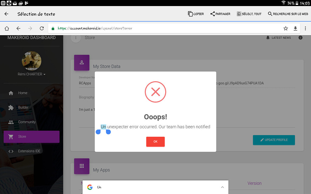 Mistake in error message - Bugs - Kodular Community