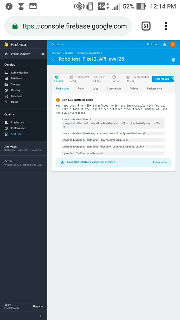 Firebase app test result - Feedback - Kodular Community