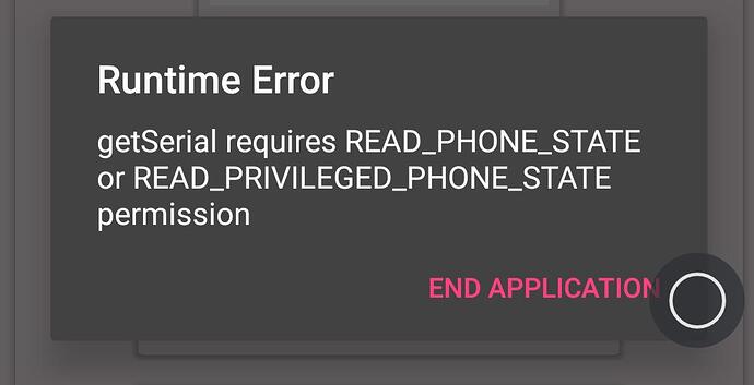 Permission runtime error - Bugs - Kodular Community