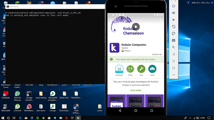 Companion is compatible with emulator - Discuss - Kodular Community