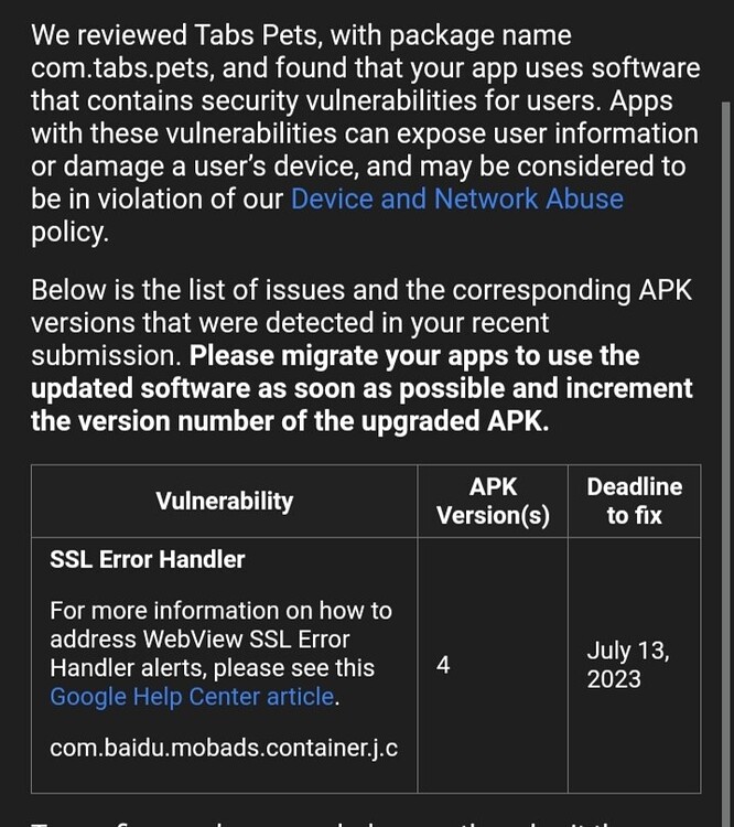 My app has been rejected in Google Play - Discuss - Kodular Community