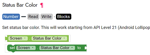 status bar