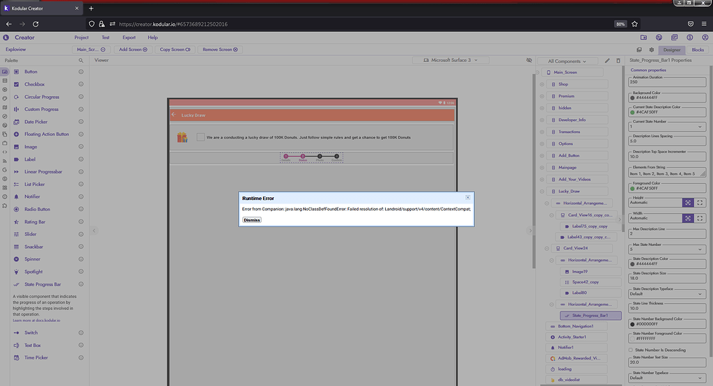 Error in State Progress Bar - Discuss - Kodular Community