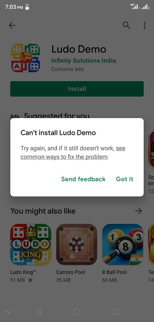 App cant Install from Play Store - Discuss - Kodular Community