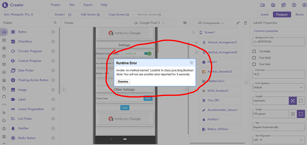 Android Admob RunTime Error - Discuss - Kodular Community