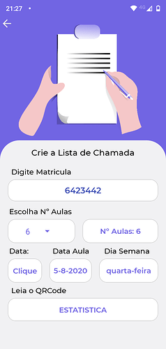 tela cria chamadas