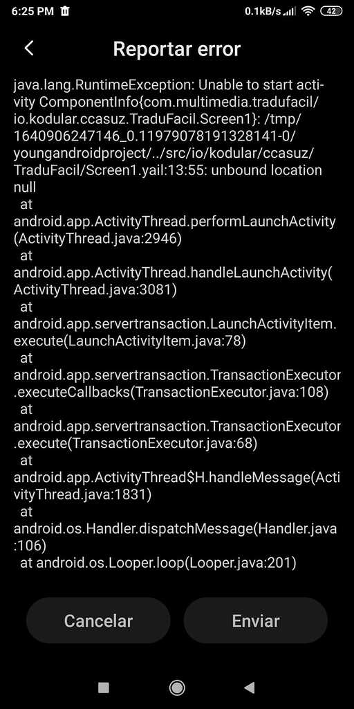 Unknown error while compiling. Java Message - Discuss - Kodular Community