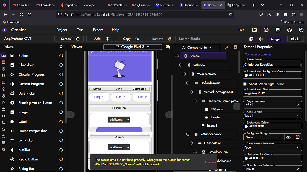 Error When Open My Projects - Discuss - Kodular Community