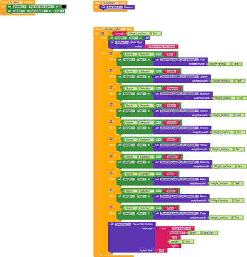 weight calculator block