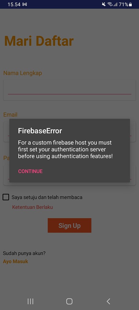 Firebase Error on my project sign up - Discuss - Kodular Community