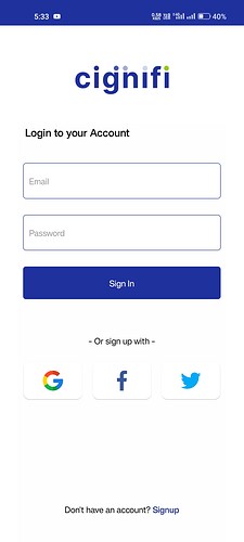 Sign In Screen