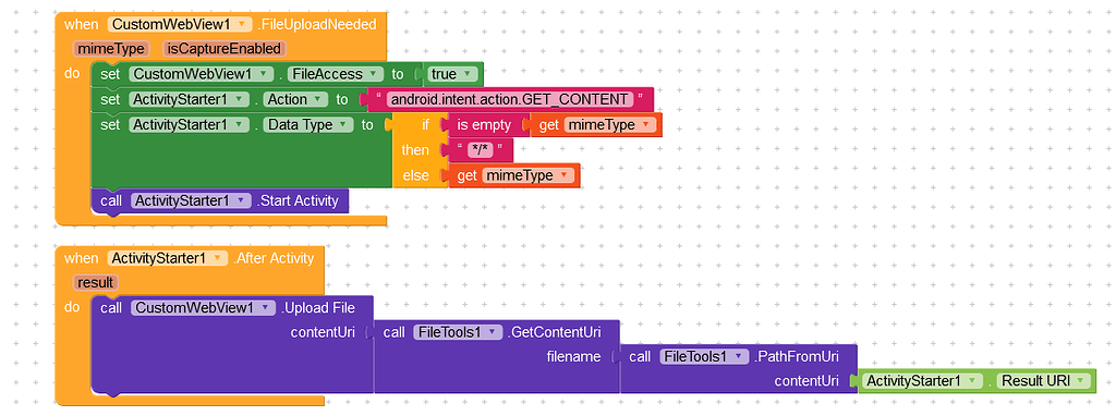 CustomWebView Question about Upload File - Discuss - Kodular Community