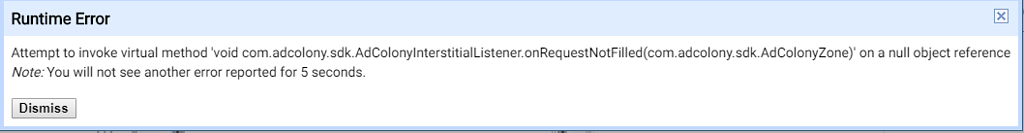 AdColony Ads Runtime Error - Bugs - Kodular Community