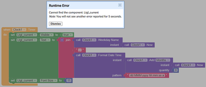 I've got a runtime error; cannot find the component - Discuss - Kodular ...
