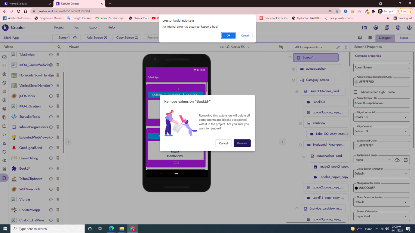 Can't delete extension from my project - Discuss - Kodular Community