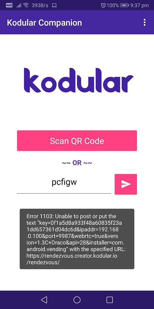 Companion Error 1103 : Unable to post or put the text - Discuss ...