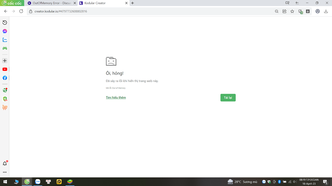 HOW TO FIX ERROR "OUT OF MEMORY" WHEN LOAD PROJECT - Discuss - Kodular ...