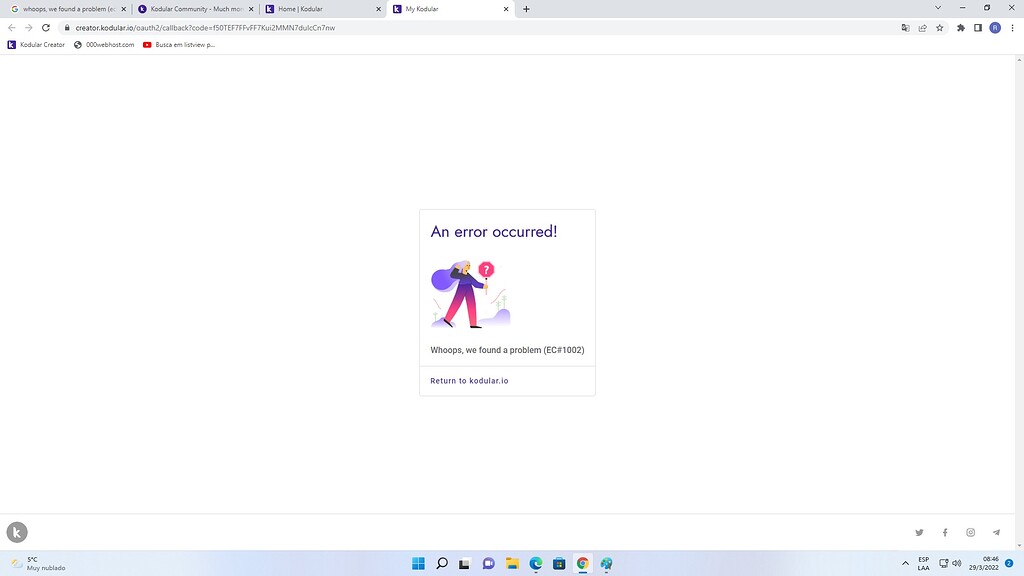 I can't open My Projects. Whoops found problem! - Bugs - Kodular Community