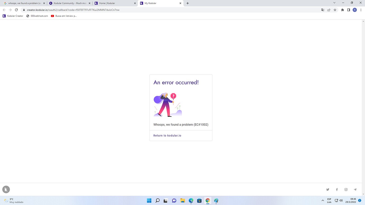 I can't open My Projects. Whoops found problem! - Bugs - Kodular Community