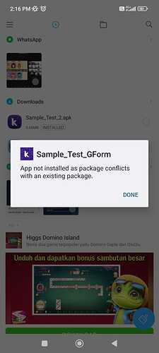 conflict install
