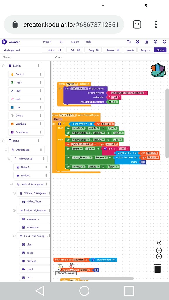 App crashing while using TaifunFile extension - Discuss - Kodular Community