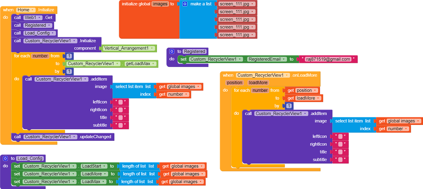 Custom recycler view image adding from google spreadsheet method using ...