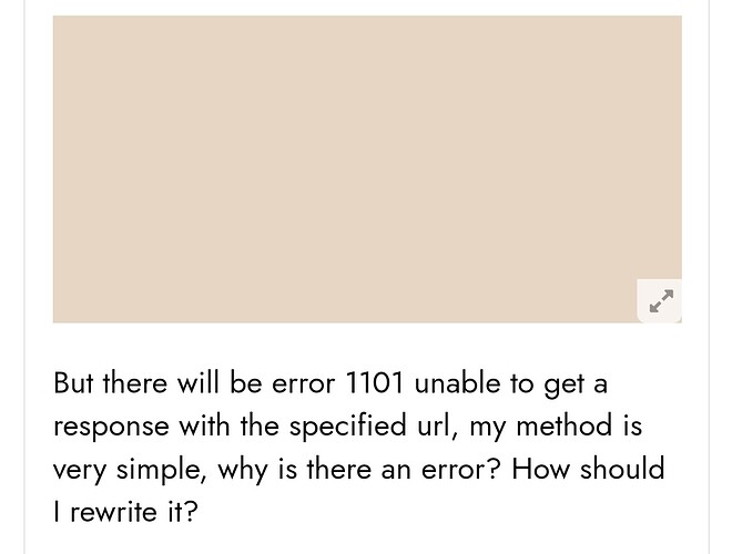 Error 1101 unable to get a response with the specified url - Discuss ...