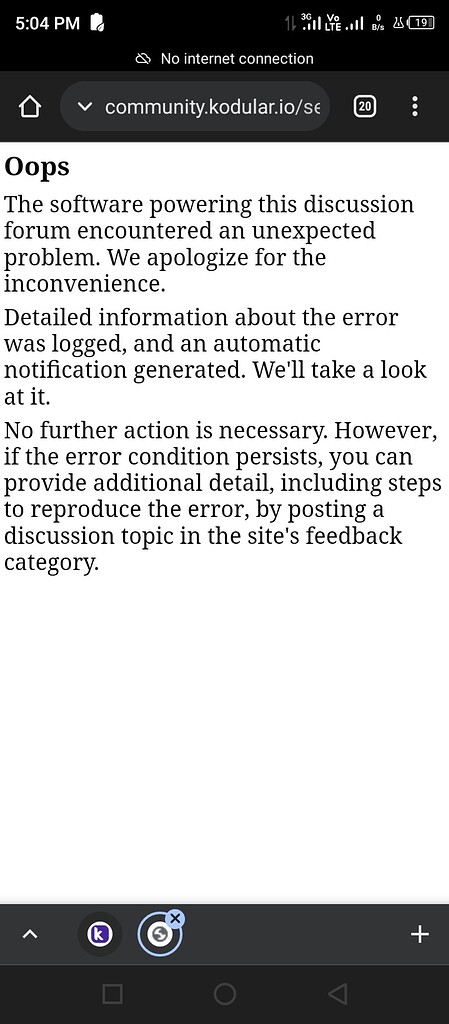 Getting error on kodular community - Feedback - Kodular Community
