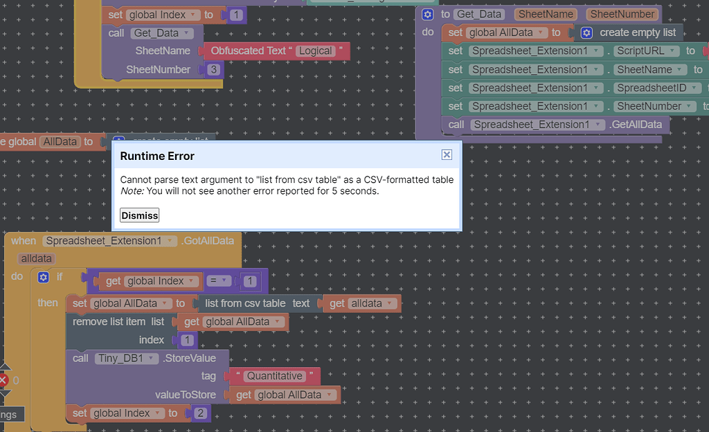 Google Spreadsheet Extension Error - Discuss - Kodular Community