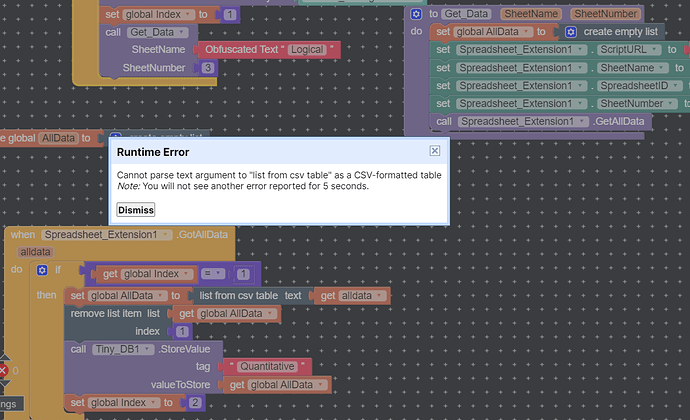 Google Spreadsheet Extension Error - Discuss - Kodular Community