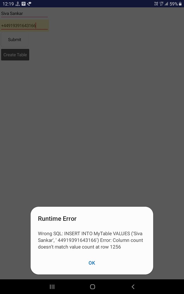 My Sql Database Runtime Error - Discuss - Kodular Community