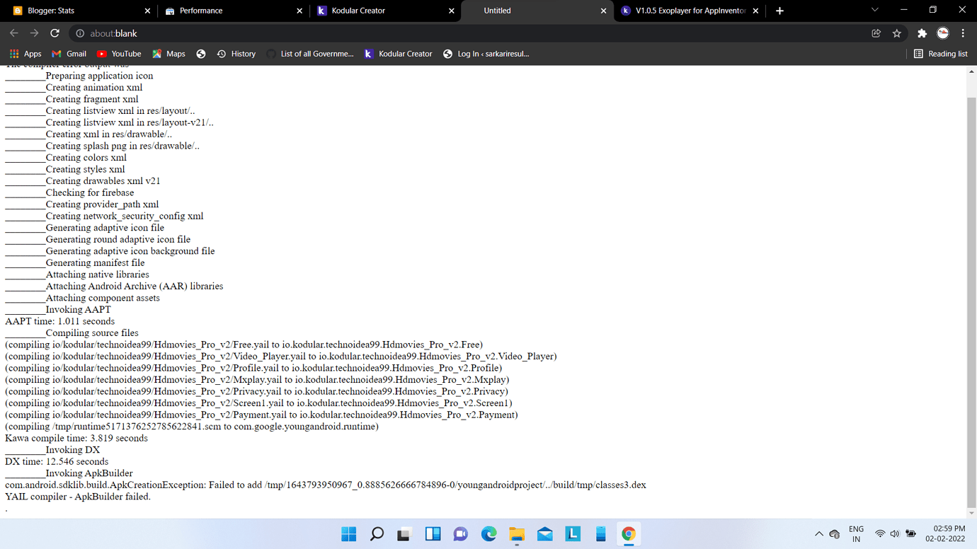 Please Help apk not build - Discuss - Kodular Community