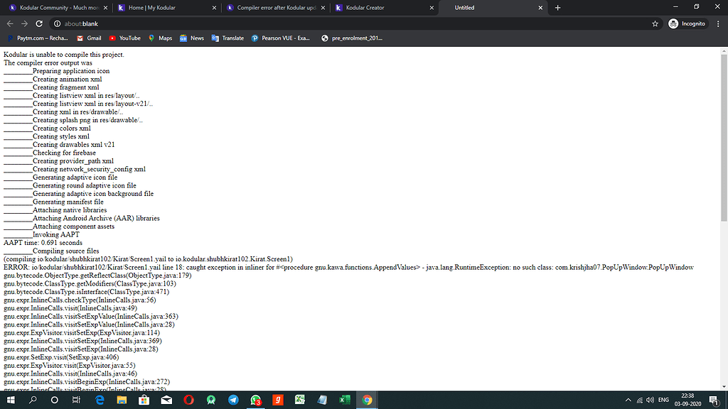 Project error after Kodular new update - Discuss - Kodular Community