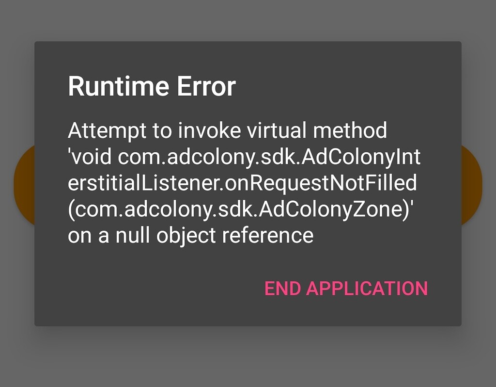 Adcolony Runtime Error - Discuss - Kodular Community
