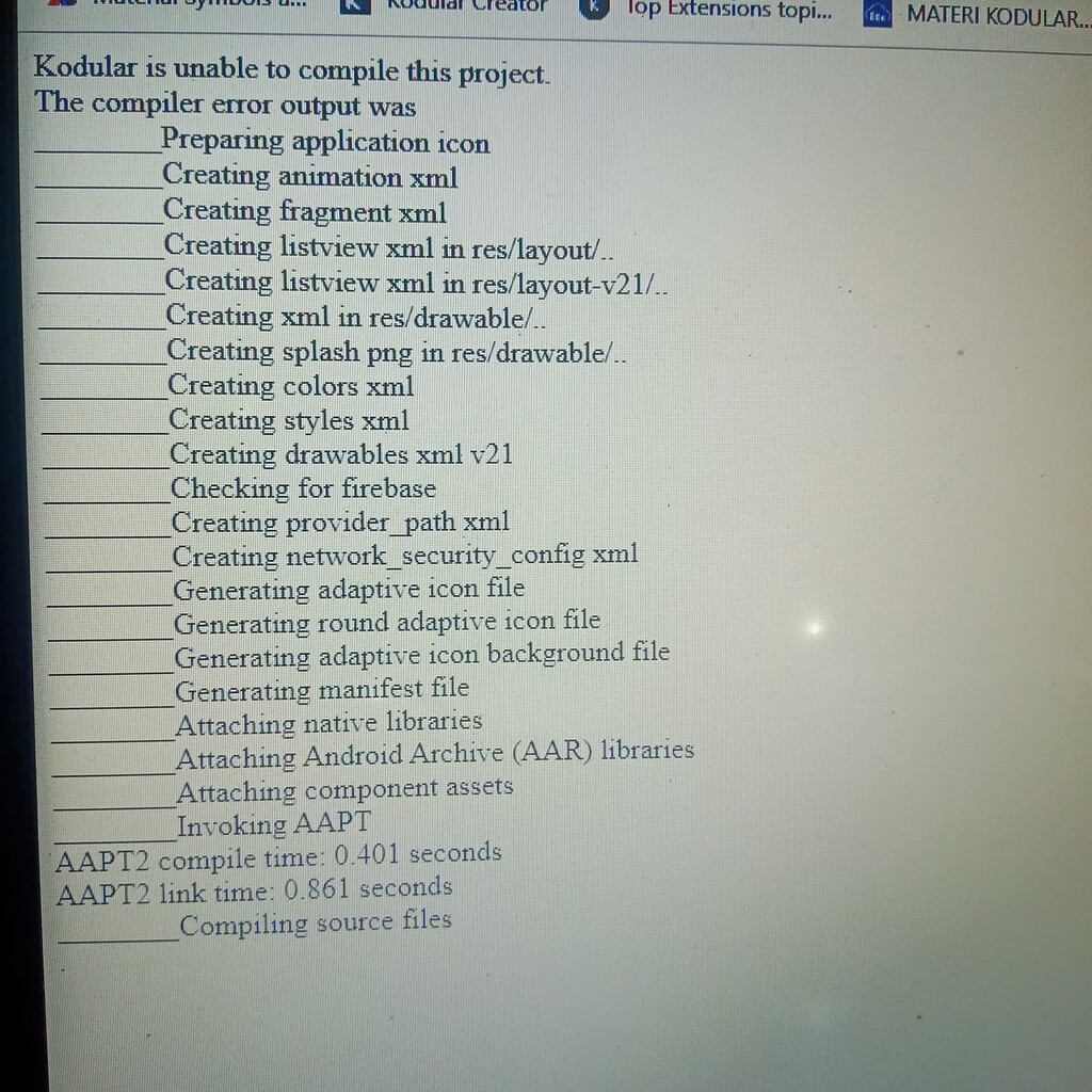 Can't export project to apk, Stuck at Compiling source files - Discuss ...
