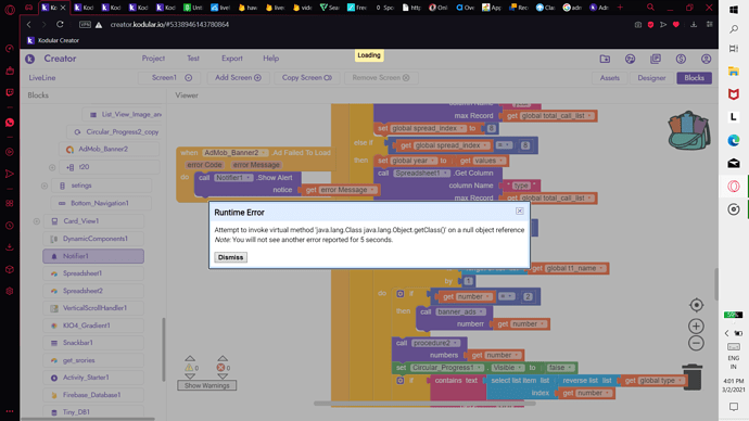 Admob banner ad strange error? - Discuss - Kodular Community