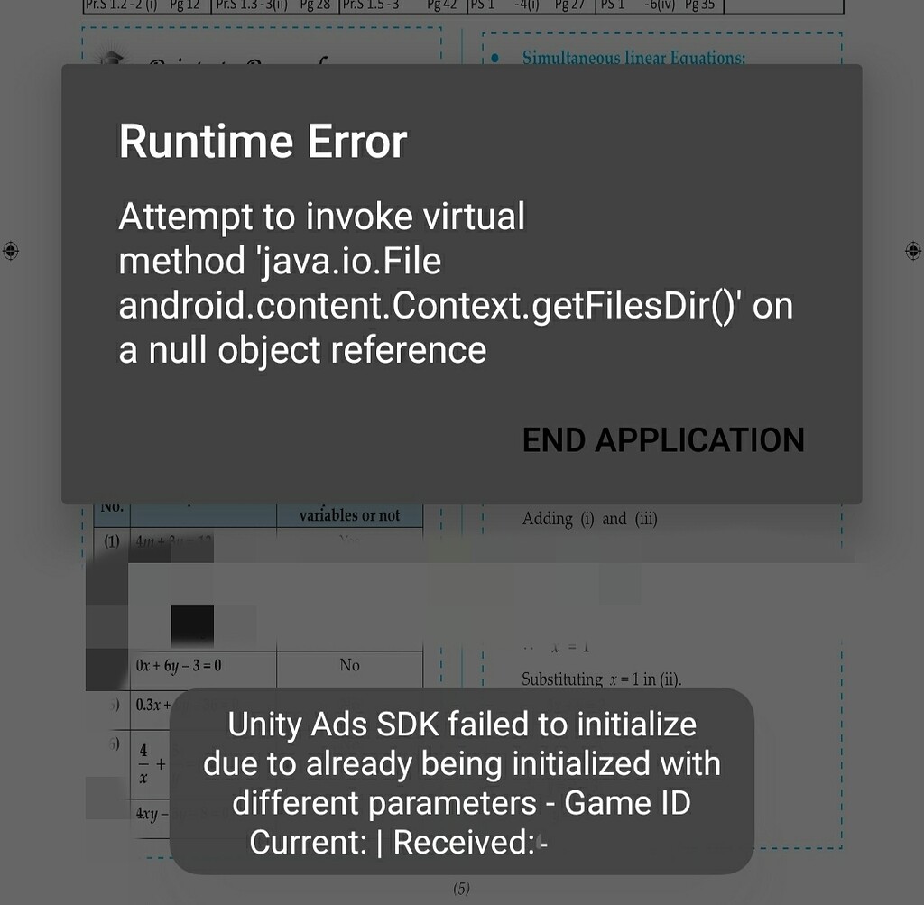 Unity sdk initialize Failed Due to already being initialize with ...