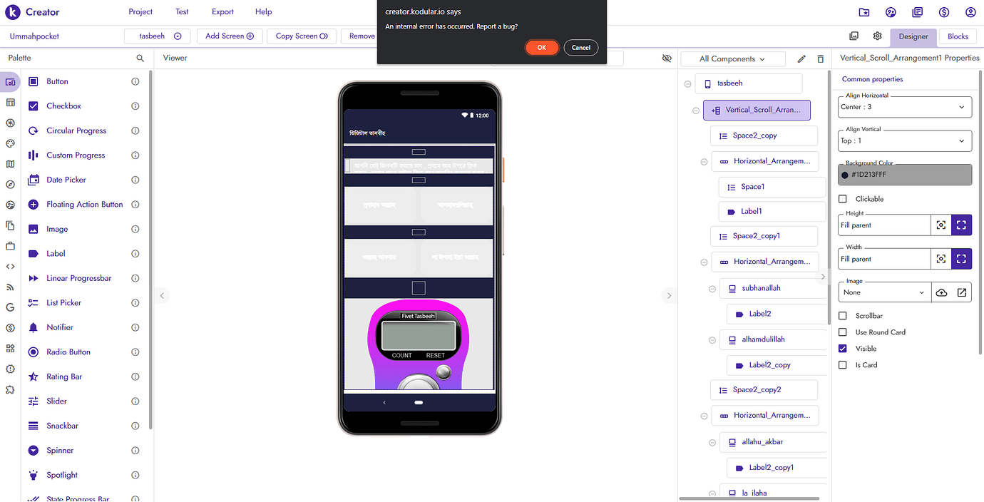 Kodular New Bug on Color Changing Option - Discuss - Kodular Community