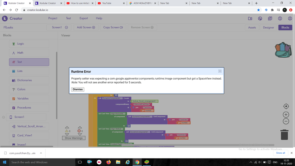 Help me fix property setter error - Discuss - Kodular Community
