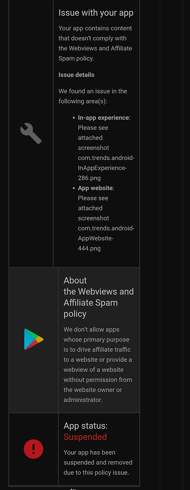 My app removed from play store after update - Discuss - Kodular Community