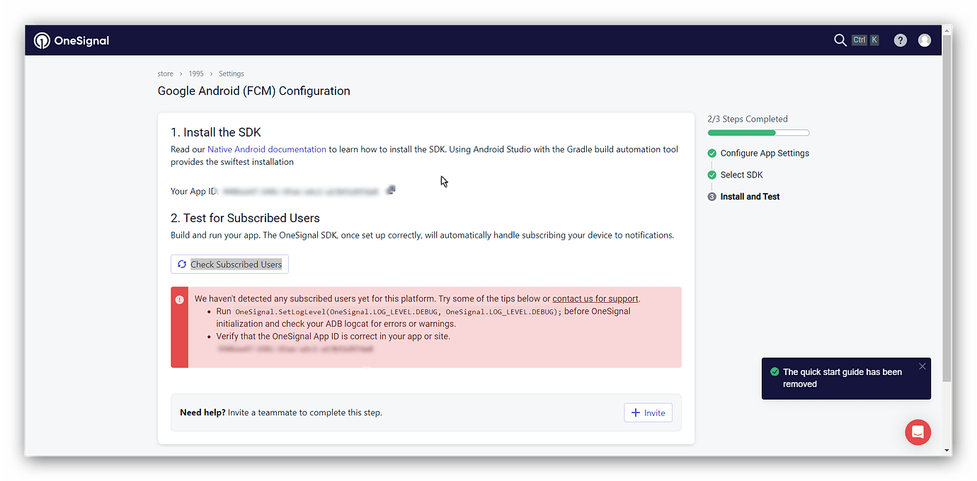 Onesignal don't send notifications to app - Discuss - Kodular Community