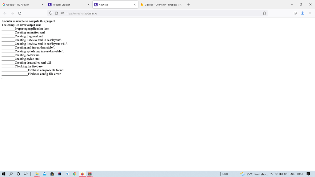 Build fail while apk, firebase config file error - Discuss - Kodular ...
