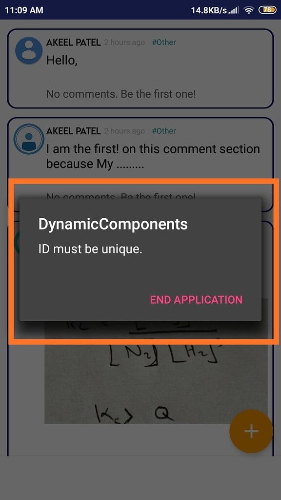 ID must be unique error (Dynamic Component) - Discuss - Kodular Community