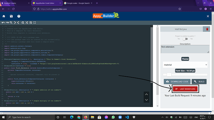 appybuilder code editor problem