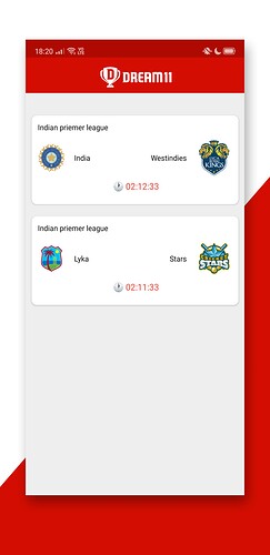 Dream 11 app like ui
