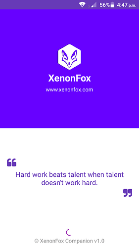 XenonFox Companion Application Splash Screen Screenshot