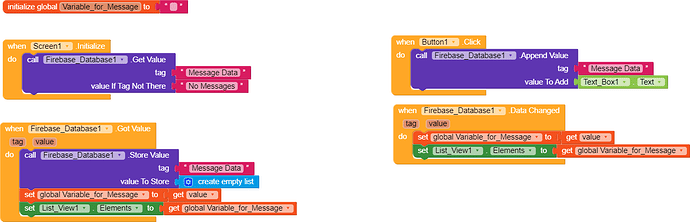 Blocks Image  Firebase Error Message while appending a value to a specific tag