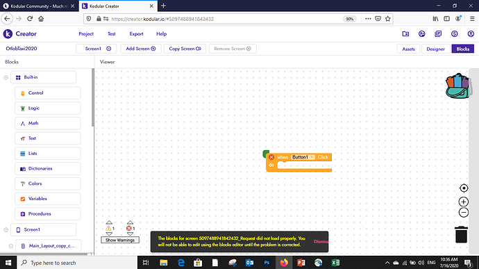 Need help my project blocks didnt show - Bugs - Kodular Community