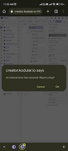 An Internal error occurred while choosing a color - Discuss - Kodular ...